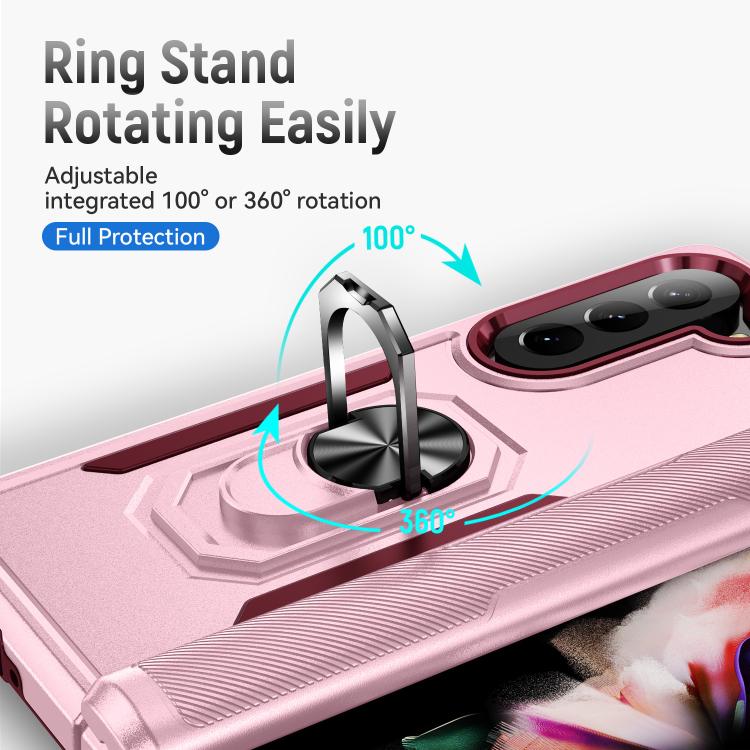 For Samsung Galaxy Z Fold5 5G Pioneer Armor Heavy Duty PC Hybrid TPU Phone Case with Holder