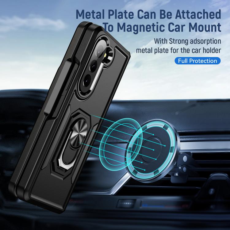 For Samsung Galaxy Z Fold5 5G Pioneer Armor Heavy Duty PC Hybrid TPU Phone Case with Holder
