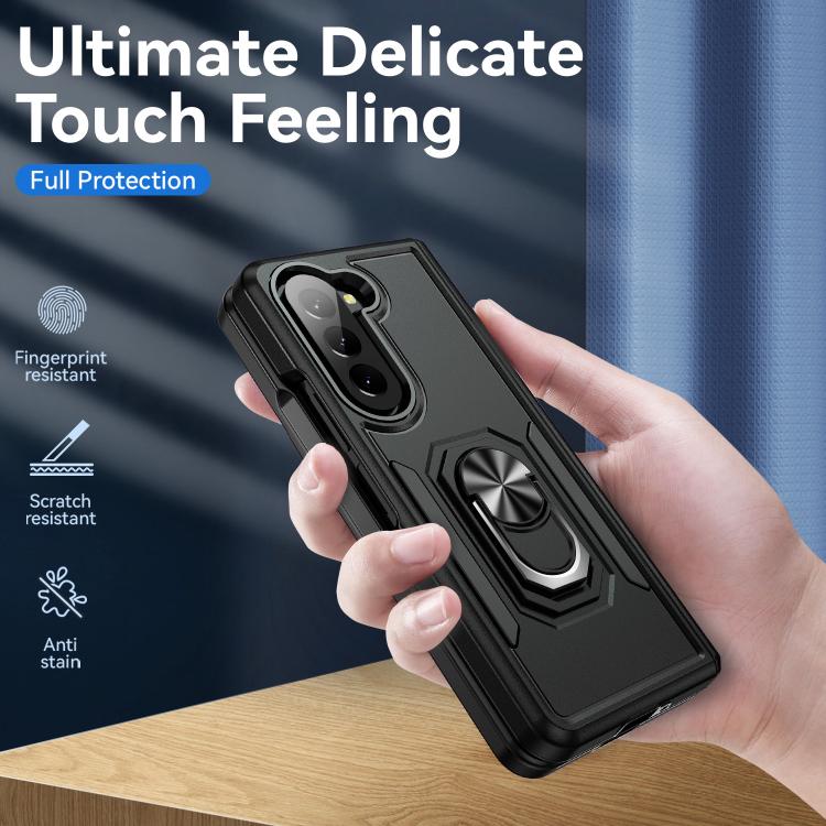 For Samsung Galaxy Z Fold5 5G Pioneer Armor Heavy Duty PC Hybrid TPU Phone Case with Holder