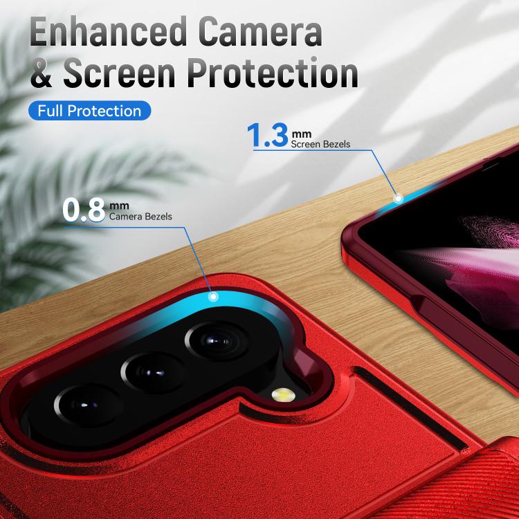 For Samsung Galaxy Z Fold5 5G Pioneer Armor Heavy Duty PC Hybrid TPU Phone Case with Holder