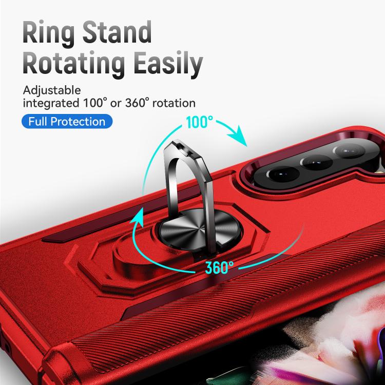 For Samsung Galaxy Z Fold5 5G Pioneer Armor Heavy Duty PC Hybrid TPU Phone Case with Holder