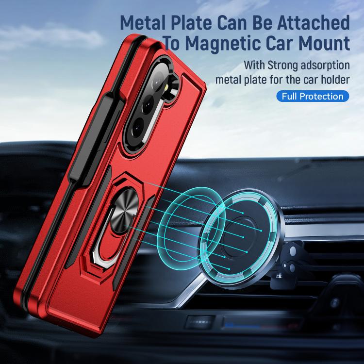 For Samsung Galaxy Z Fold5 5G Pioneer Armor Heavy Duty PC Hybrid TPU Phone Case with Holder