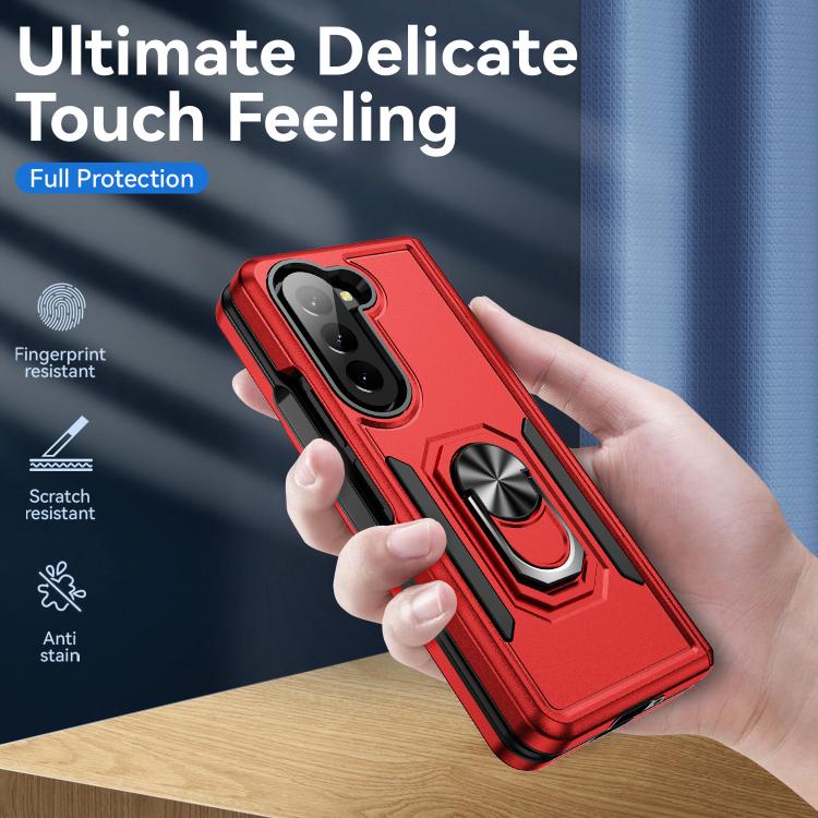 For Samsung Galaxy Z Fold5 5G Pioneer Armor Heavy Duty PC Hybrid TPU Phone Case with Holder