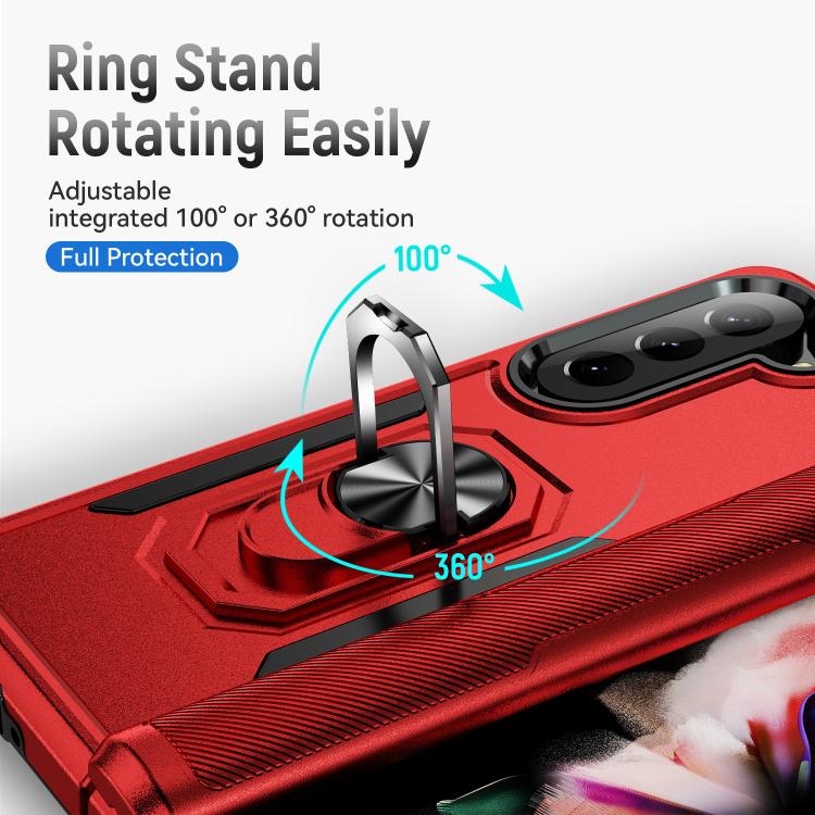 For Samsung Galaxy Z Fold5 5G Pioneer Armor Heavy Duty PC Hybrid TPU Phone Case with Holder
