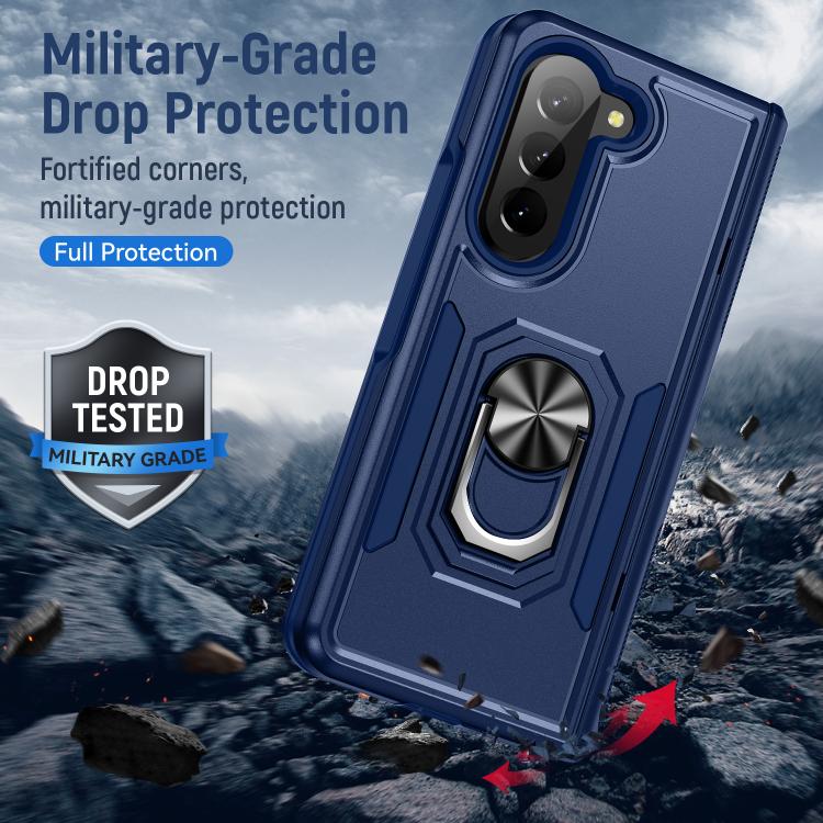 For Samsung Galaxy Z Fold5 5G Pioneer Armor Heavy Duty PC Hybrid TPU Phone Case with Holder