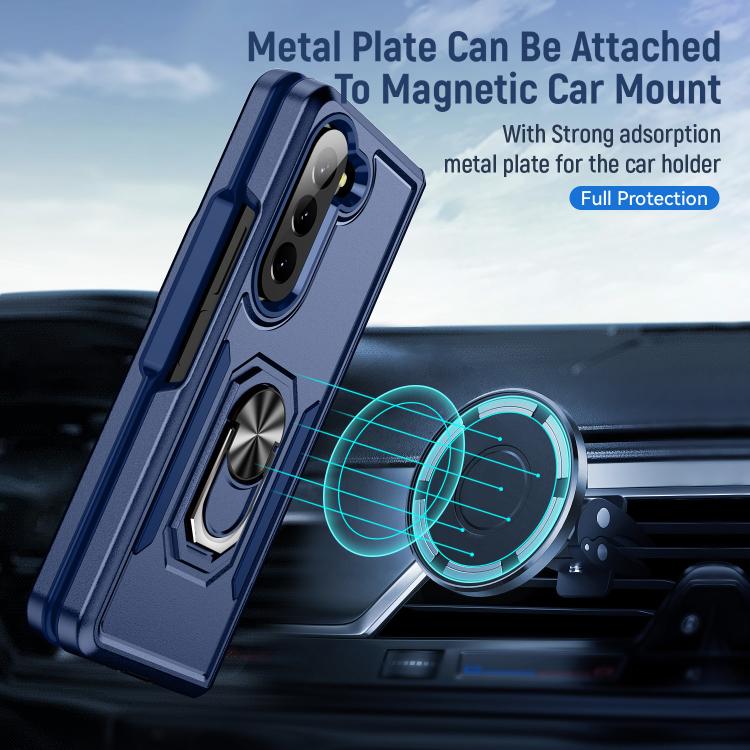 For Samsung Galaxy Z Fold5 5G Pioneer Armor Heavy Duty PC Hybrid TPU Phone Case with Holder