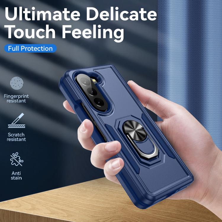 For Samsung Galaxy Z Fold5 5G Pioneer Armor Heavy Duty PC Hybrid TPU Phone Case with Holder