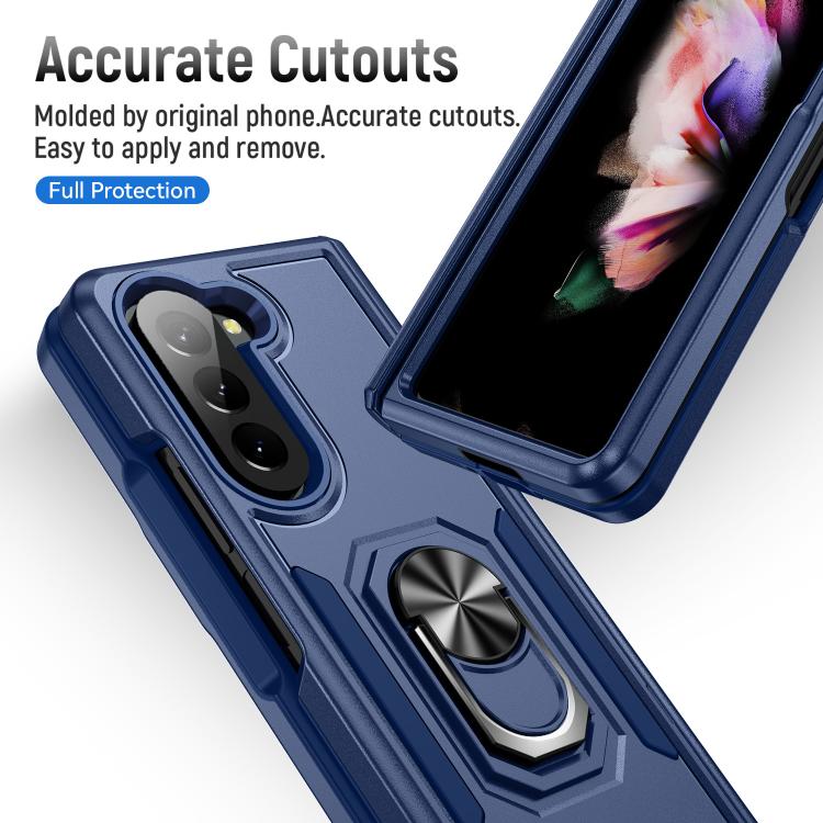For Samsung Galaxy Z Fold5 5G Pioneer Armor Heavy Duty PC Hybrid TPU Phone Case with Holder