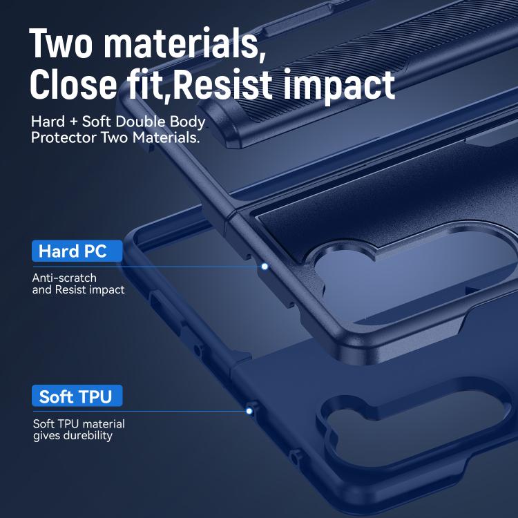 For Samsung Galaxy Z Fold5 5G Pioneer Armor Heavy Duty PC Hybrid TPU Phone Case with Holder