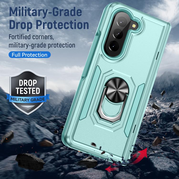 For Samsung Galaxy Z Fold5 5G Pioneer Armor Heavy Duty PC Hybrid TPU Phone Case with Holder