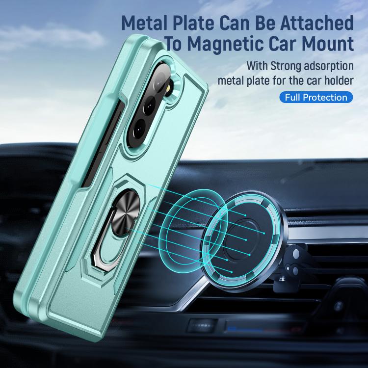 For Samsung Galaxy Z Fold5 5G Pioneer Armor Heavy Duty PC Hybrid TPU Phone Case with Holder