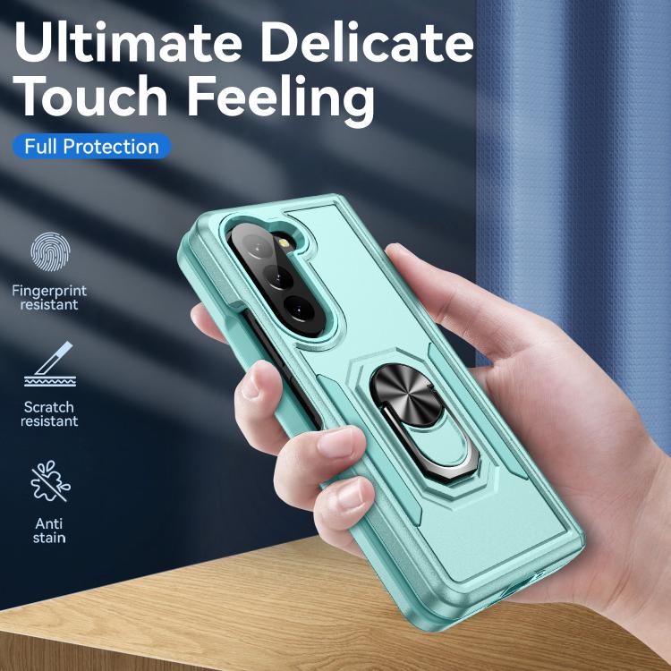 For Samsung Galaxy Z Fold5 5G Pioneer Armor Heavy Duty PC Hybrid TPU Phone Case with Holder