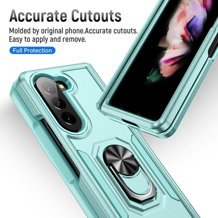 For Samsung Galaxy Z Fold5 5G Pioneer Armor Heavy Duty PC Hybrid TPU Phone Case with Holder