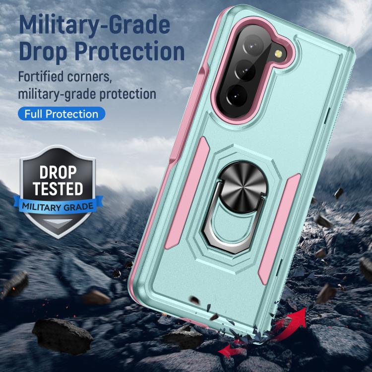 For Samsung Galaxy Z Fold5 5G Pioneer Armor Heavy Duty PC Hybrid TPU Phone Case with Holder