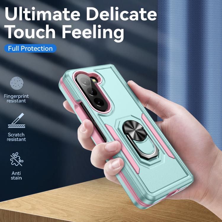 For Samsung Galaxy Z Fold5 5G Pioneer Armor Heavy Duty PC Hybrid TPU Phone Case with Holder