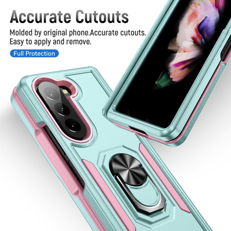 For Samsung Galaxy Z Fold5 5G Pioneer Armor Heavy Duty PC Hybrid TPU Phone Case with Holder