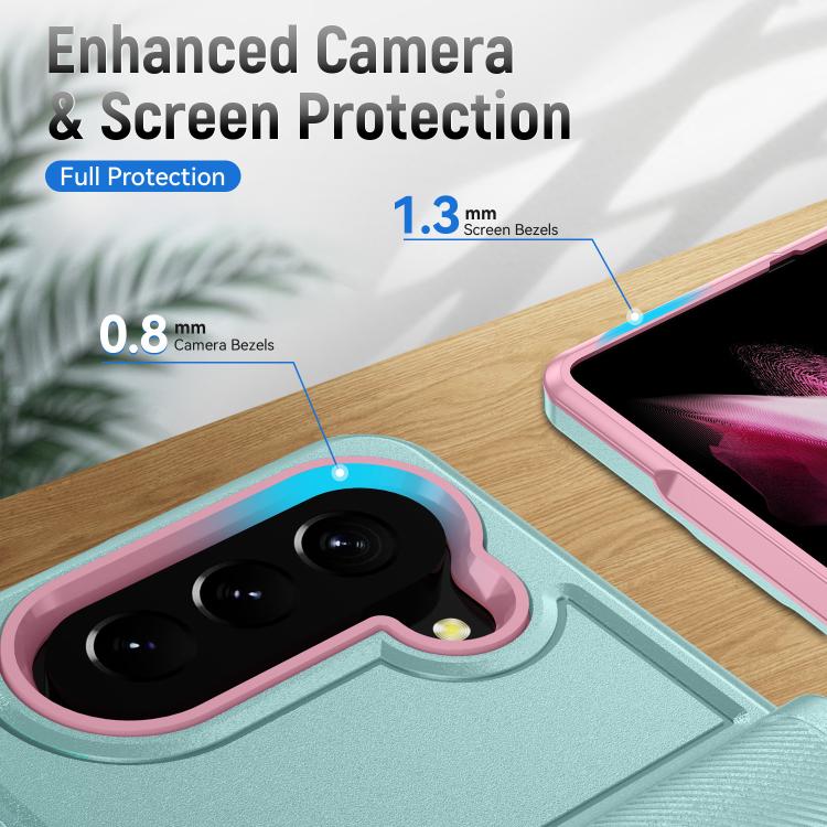For Samsung Galaxy Z Fold5 5G Pioneer Armor Heavy Duty PC Hybrid TPU Phone Case with Holder