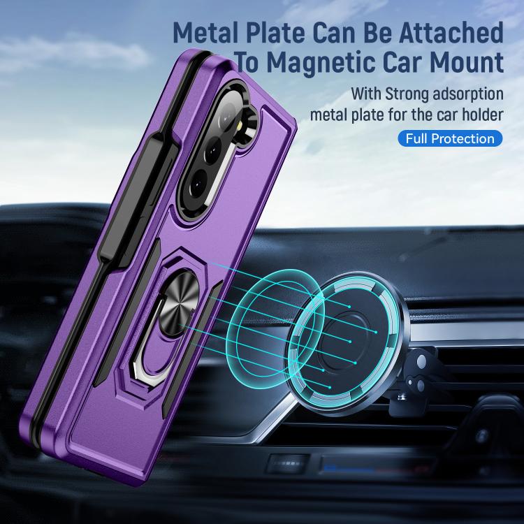 For Samsung Galaxy Z Fold5 5G Pioneer Armor Heavy Duty PC Hybrid TPU Phone Case with Holder