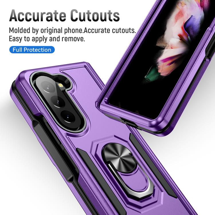 For Samsung Galaxy Z Fold5 5G Pioneer Armor Heavy Duty PC Hybrid TPU Phone Case with Holder