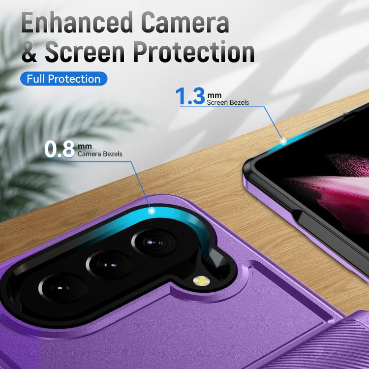 For Samsung Galaxy Z Fold5 5G Pioneer Armor Heavy Duty PC Hybrid TPU Phone Case with Holder