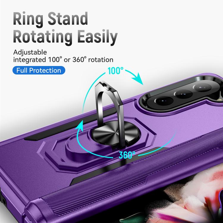 For Samsung Galaxy Z Fold5 5G Pioneer Armor Heavy Duty PC Hybrid TPU Phone Case with Holder