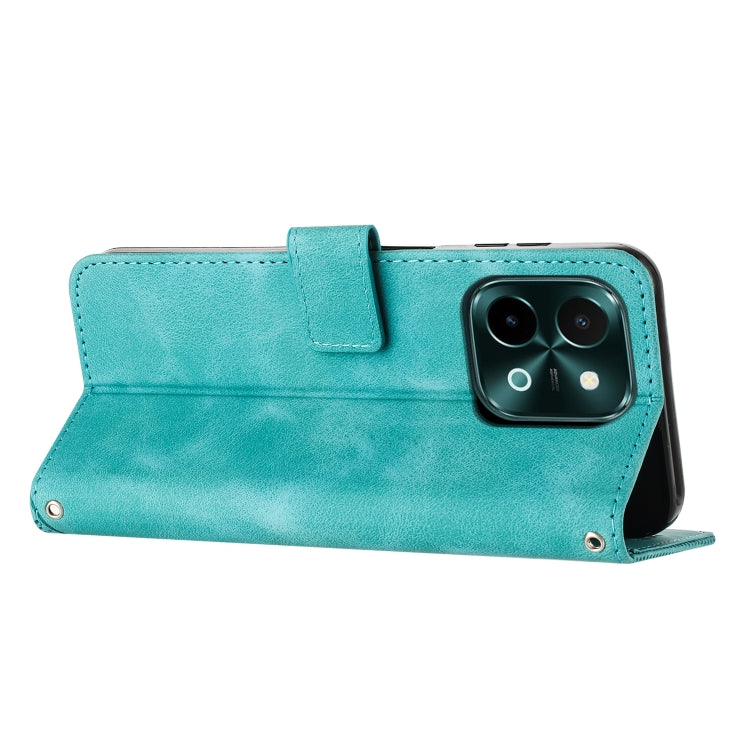 For vivo Y28 4G Dream Triangle Leather Phone Case with Lanyard