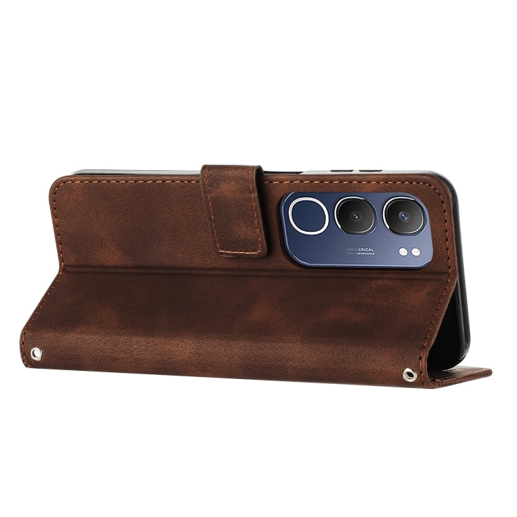 For vivo Y19s Dream Triangle Leather Phone Case with Lanyard