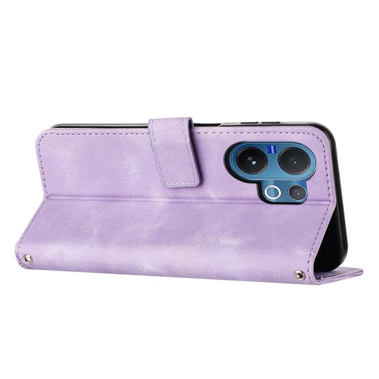 For vivo V60 5G Global Dream Triangle Leather Phone Case with Lanyard