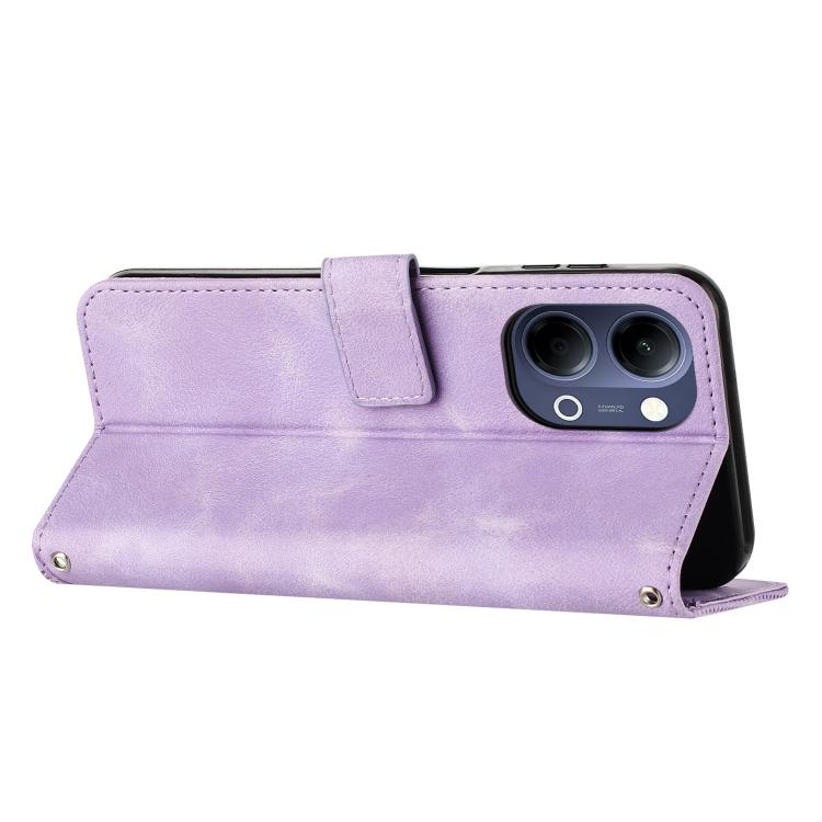For vivo Y05 4G Dream Triangle Leather Phone Case with Lanyard