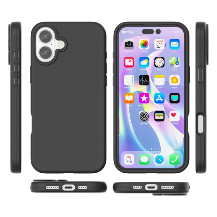 For iPhone 16 Plus Rubber Oil Surface Solid Color Phone Case