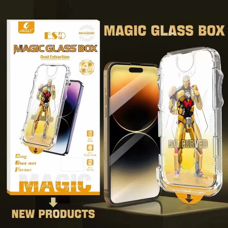 For iPhone 15 Pro Max Easy Install Dust-proof Armor Tempered Glass Film