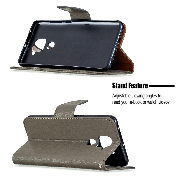 For Xiaomi Redmi Note 9 Litchi Texture Pure Color Horizontal Flip Leather Case with Holder & Card Slots & Wallet & Lanyard