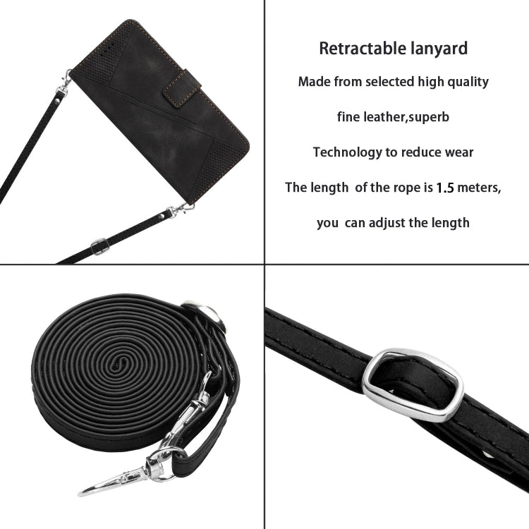 For Tecno Spark 30 Pro Dream Triangle Leather Phone Case with Lanyard