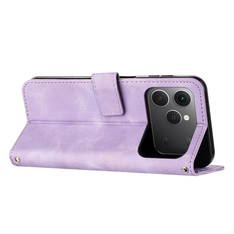 For Tecno Spark 40 4G Dream Triangle Leather Phone Case with Lanyard