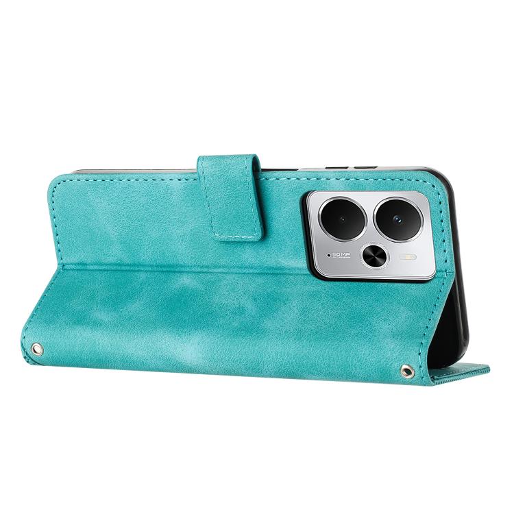 For Realme 14 / P3 5G / 14T 5G Dream Triangle Leather Phone Case with Lanyard