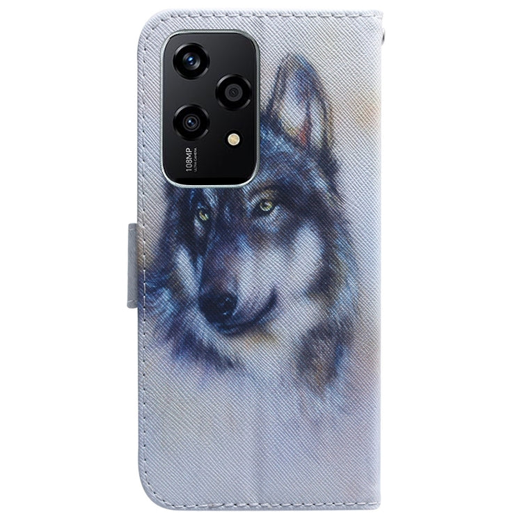 For Honor 200 Lite Global Coloured Drawing Flip Leather Phone Case