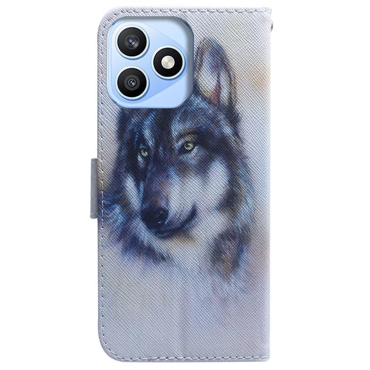 For Honor X8d 4G Coloured Drawing Flip Leather Phone Case