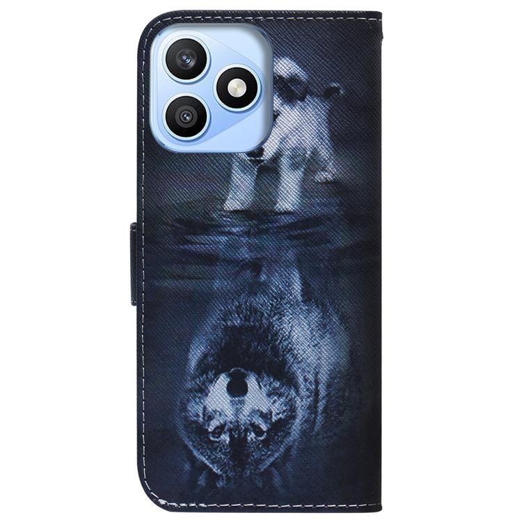 For Honor X8d 4G Coloured Drawing Flip Leather Phone Case