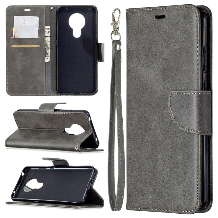 For Nokia 5.3 Retro Lambskin Texture Pure Color Horizontal Flip PU Leather Case with Holder & Card Slots & Wallet & Lanyard