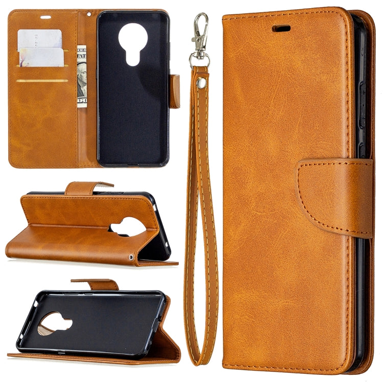 For Nokia 5.3 Retro Lambskin Texture Pure Color Horizontal Flip PU Leather Case with Holder & Card Slots & Wallet & Lanyard