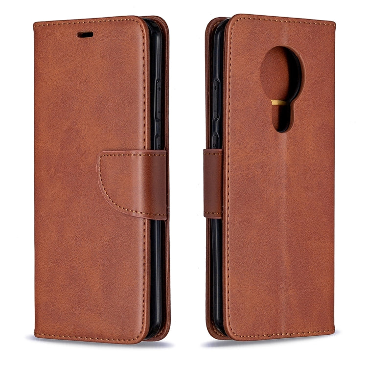 For Nokia 5.3 Retro Lambskin Texture Pure Color Horizontal Flip PU Leather Case with Holder & Card Slots & Wallet & Lanyard