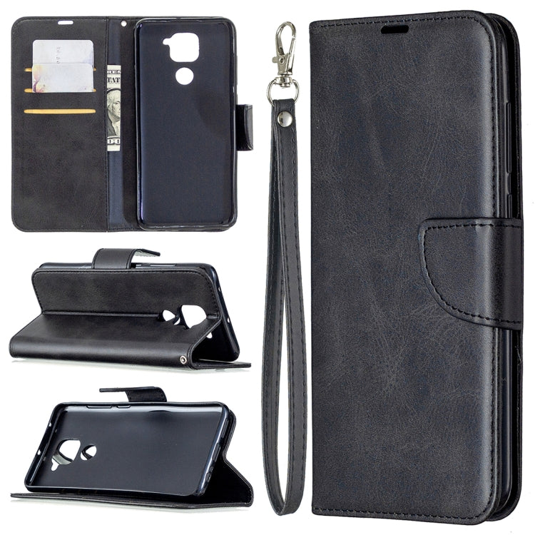 For Xiaomi Redmi Note 9 Retro Lambskin Texture Pure Color Horizontal Flip PU Leather Case with Holder & Card Slots & Wallet & Lanyard