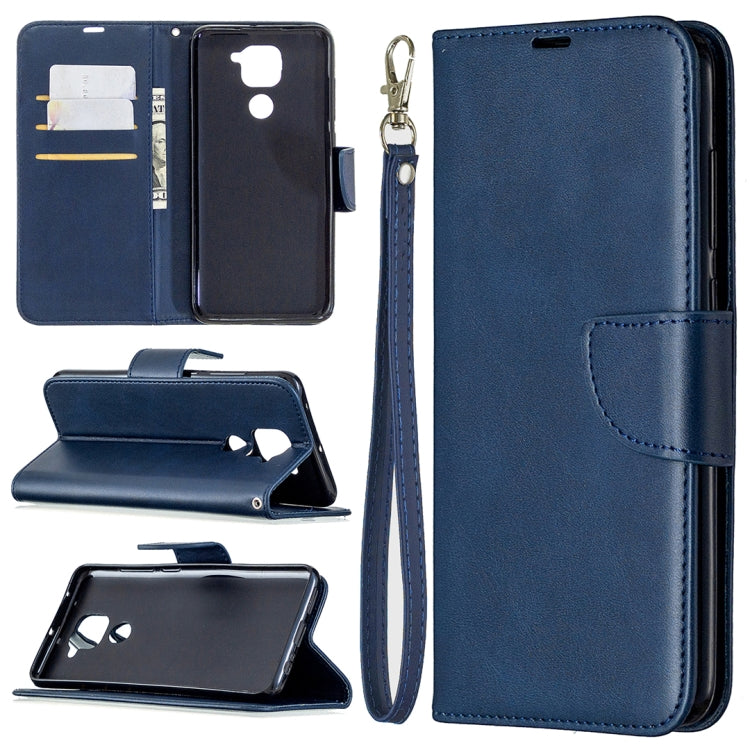 For Xiaomi Redmi Note 9 Retro Lambskin Texture Pure Color Horizontal Flip PU Leather Case with Holder & Card Slots & Wallet & Lanyard