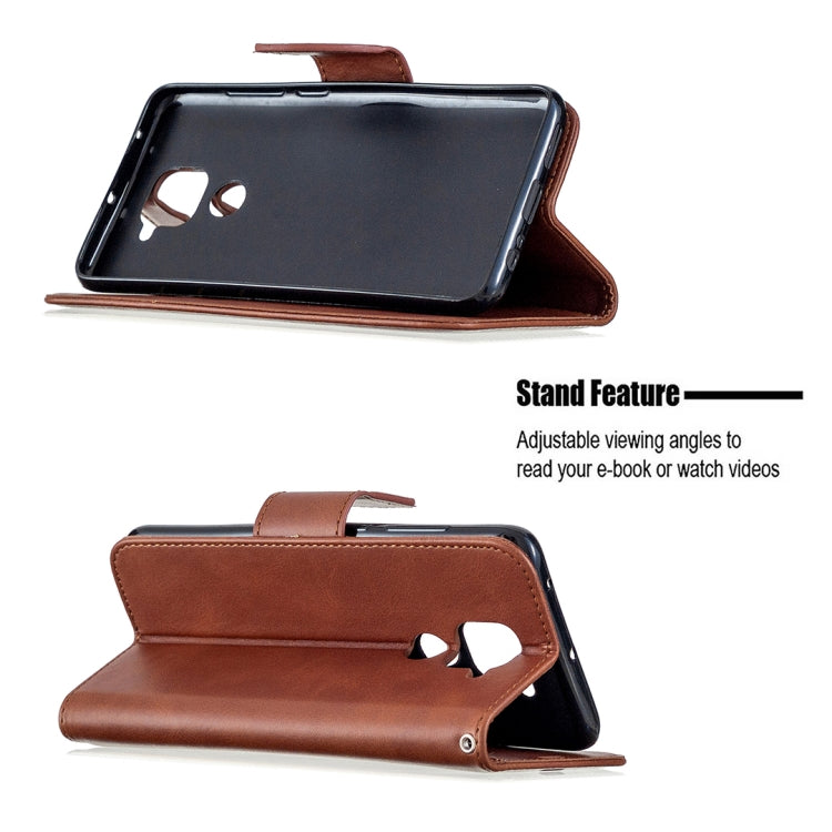 For Xiaomi Redmi Note 9 Retro Lambskin Texture Pure Color Horizontal Flip PU Leather Case with Holder & Card Slots & Wallet & Lanyard