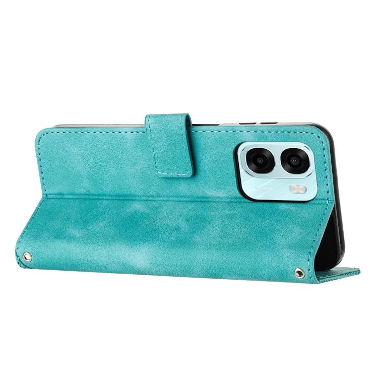 For OPPO A6x 5G / A6 5G Dream Triangle Leather Phone Case with Lanyard