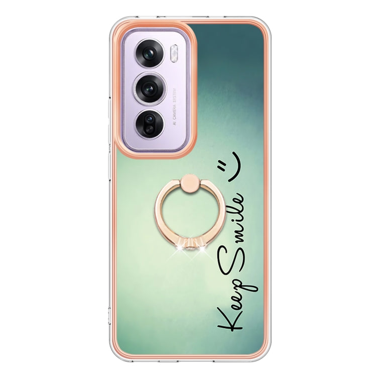 For OPPO Reno12 Pro Global Electroplating Dual-side IMD Phone Case with Ring Holder