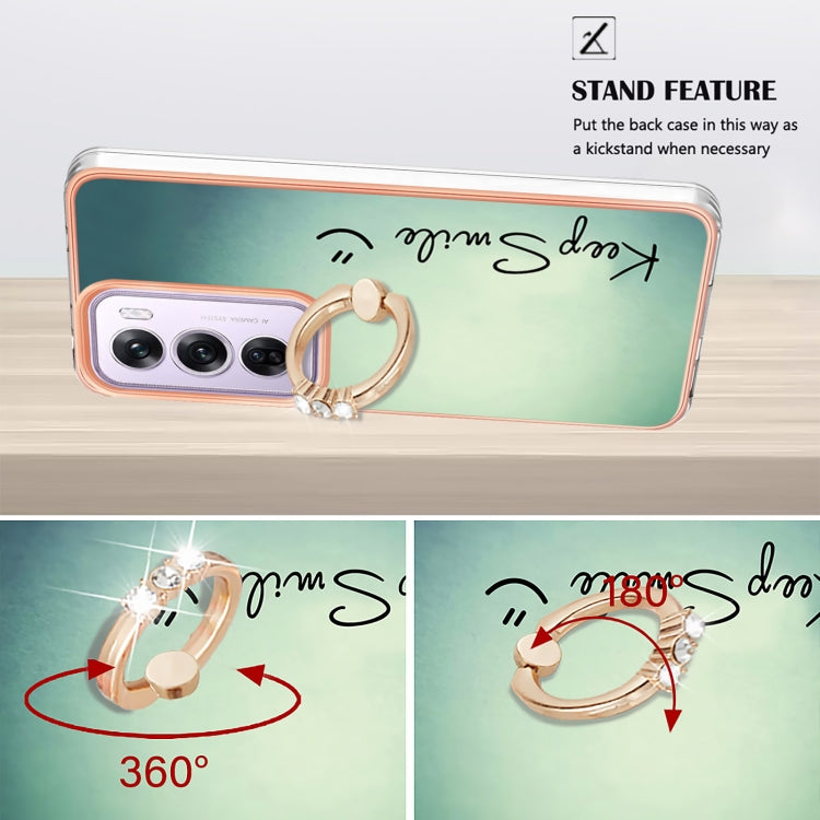 For OPPO Reno12 Pro Global Electroplating Dual-side IMD Phone Case with Ring Holder