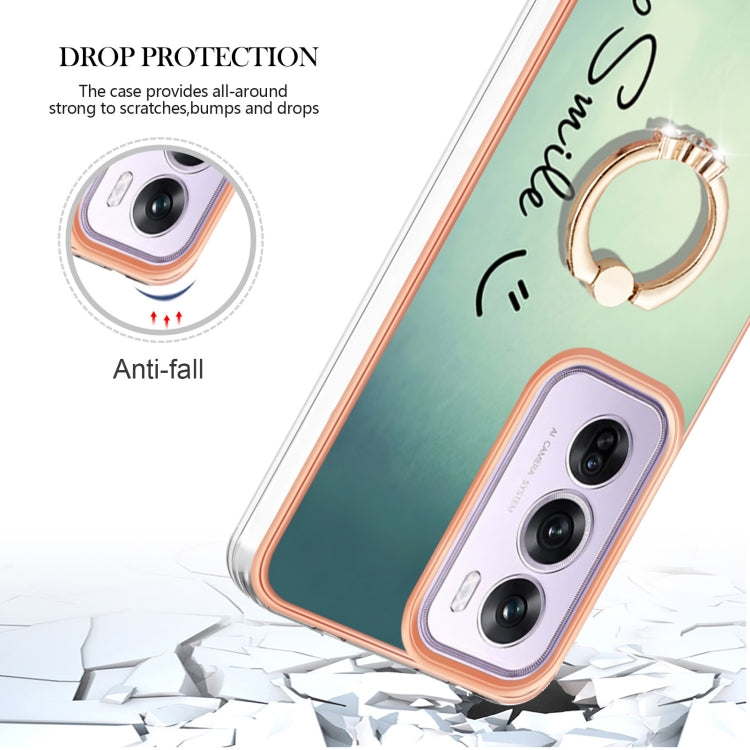 For OPPO Reno12 Pro Global Electroplating Dual-side IMD Phone Case with Ring Holder