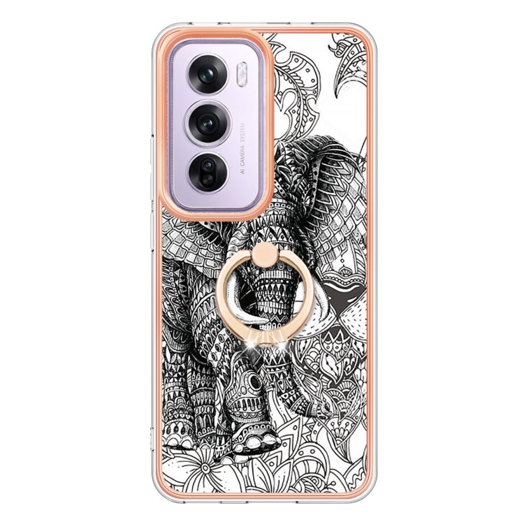 For OPPO Reno12 Pro Global Electroplating Dual-side IMD Phone Case with Ring Holder