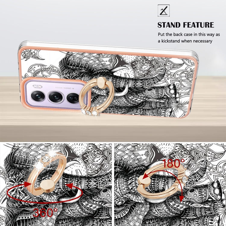For OPPO Reno12 Pro Global Electroplating Dual-side IMD Phone Case with Ring Holder